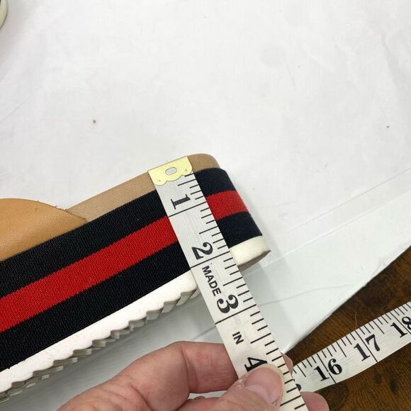 Steve Madden Asher Platform Sandals 8 Tan Brown Red Slide On Strappy Y2K Style - Picture 6 of 11